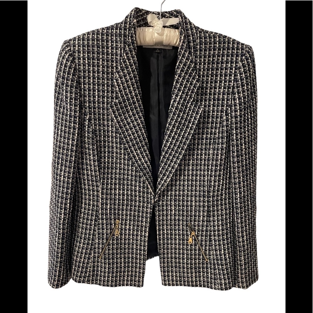 Tahari Versatile Blue and White Three Seasom Blazer/Jacket